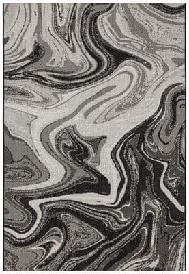Patio Black Marble Rug
