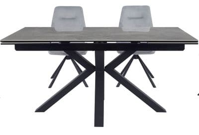 Phoenix Grey 160-200-240 - Ceramic Marble Extending Dining Table (Display)