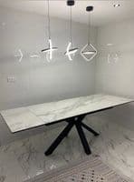 Phoenix White 160-200-240 - Ceramic Marble Extending Dining Table (Display)