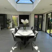 Phoenix White 160-200-240 - Ceramic Marble Extending Dining Table (Display)