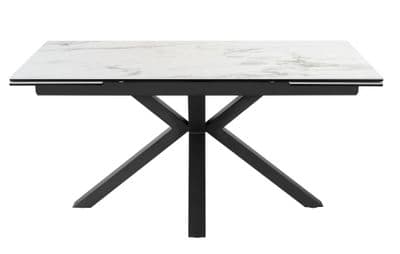 Phoenix White 160-200-240 - Ceramic Marble Extending Dining Table (Display)