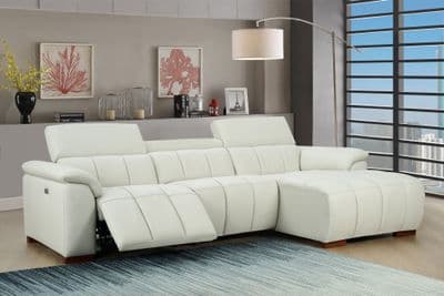 Rosecca Large Electric Leather Recliner Chaise Left Hand Facing