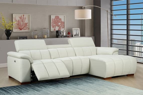 Rosecca Large Electric Leather Recliner Chaise Left Hand Facing