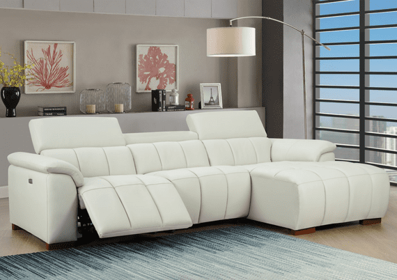 Rosecca Large Electric Leather Recliner Chaise Left Hand Facing