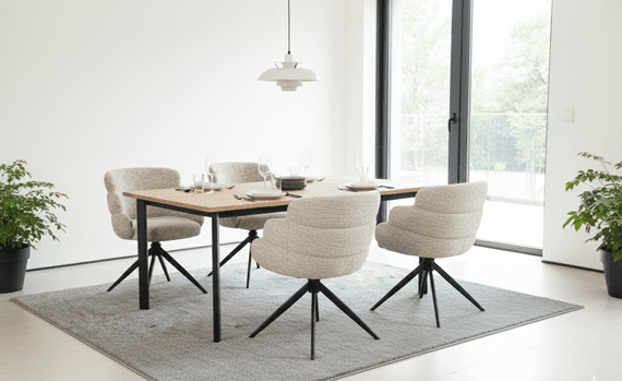 Sereno - Beige Auto Swivel Return Dining Chair