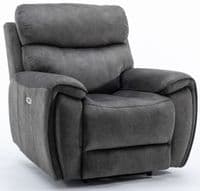 Seville Suede Electric Recliner Sofa - Graphite