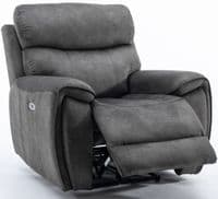 Seville Suede Electric Recliner Sofa - Graphite