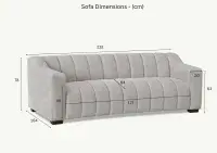 Silenzio 3 Seater Sofa in Oatmeal Boucle Fabric
