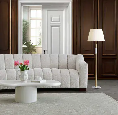 Silenzio 3 Seater Sofa in Oatmeal Boucle Fabric