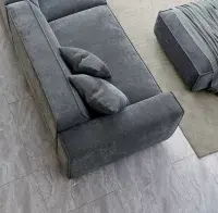 Sorrento 4 Seater Sofa Chaise in Charcoal Boucle
