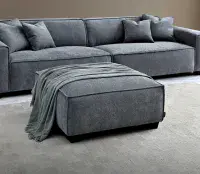 Sorrento 4 Seater Sofa Chaise in Charcoal Boucle