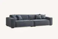 Sorrento 4 Seater Sofa Chaise in Charcoal Boucle