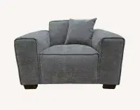 Sorrento 4 Seater Sofa Chaise in Charcoal Boucle
