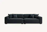 Sorrento 4 Seater Sofa Chaise in Midnight Boucle