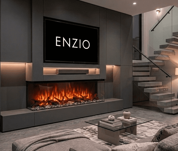 Strada Deep 3D UHD Panoramic Full Glass 1-2-3-Sided Electric WIFI Fire