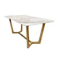 Tavola Gold Dining Table with Pandora Gold Sintered Stone Top