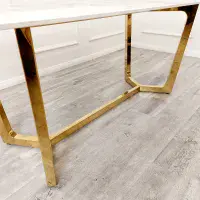 Tavola Gold Dining Table with Pandora Gold Sintered Stone Top
