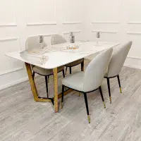 Tavola Gold Dining Table with Pandora Gold Sintered Stone Top