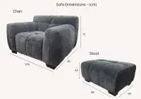 Torredo Steel Velvet Sofa Range