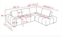 Venosa Corner Chaise Adjustable Back Sofa - Taupe - Display