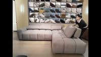 Venosa Corner Chaise Adjustable Back Sofa - Taupe - Display