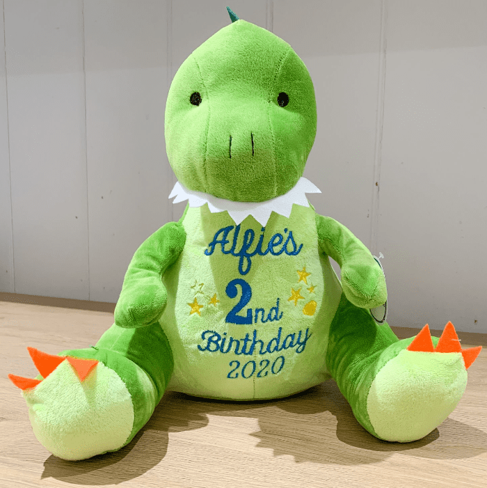 Personalized dinosaur top stuffed animal
