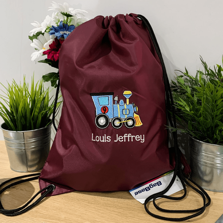 Personalised drawstring pe bag on sale