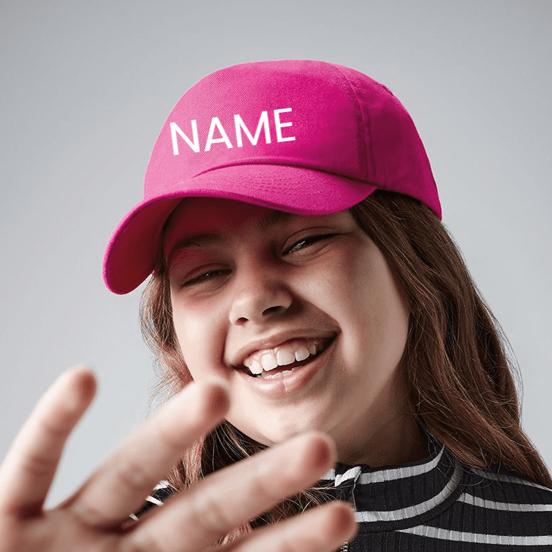 Kids pink top baseball cap