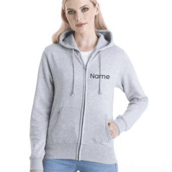 Personalised Ladies Zip Hoodie