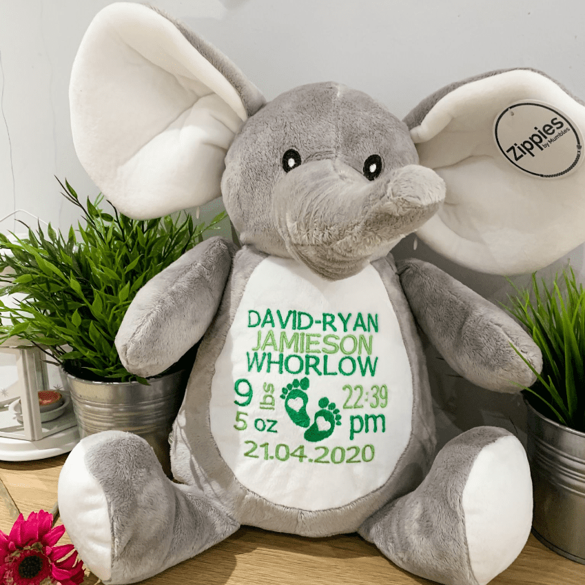 Personalised New Baby Elephant Teddy Bear