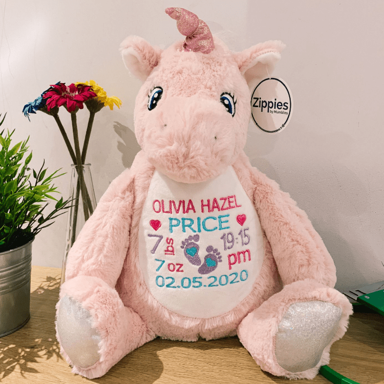 Pink unicorn teddy hot sale bear