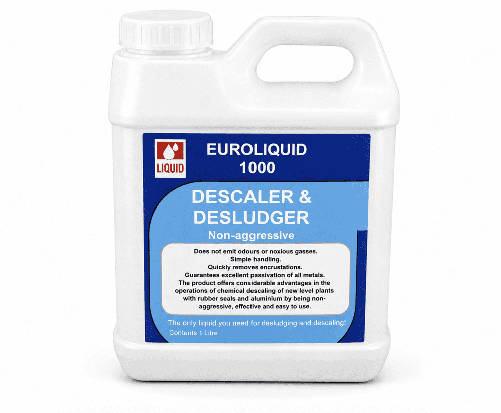 EL.1000 All in One Boiler Radiator Plate Heat Exchanger  Cleaner DeSludge DeScaler 1Lt