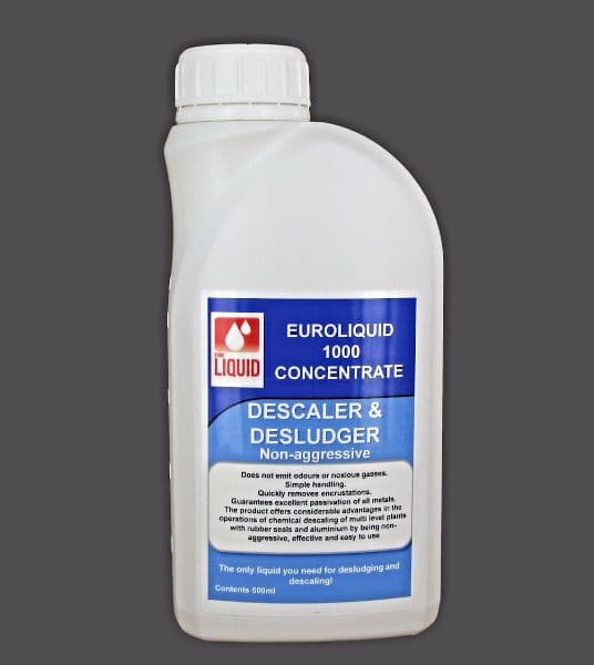 EL.1000S All in One Boiler Radiator Plate Heat Exchanger Cleaner DeSludge DeScaler 500ml