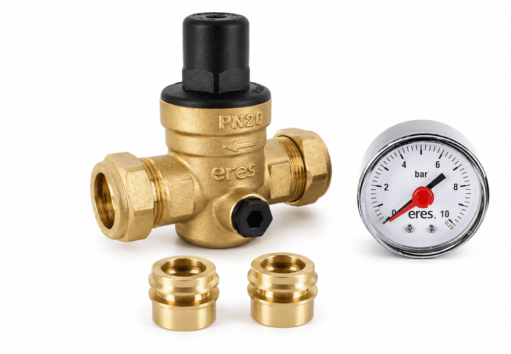 PRC.140 Altecnic Pressure Reducing Valve with Gauge 22mm / 15mm
