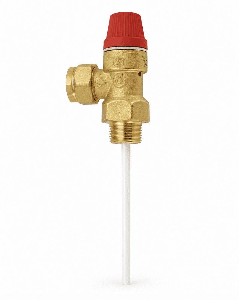 SV.215 Caleffi Temperature Pressure Relief Valve 3/4" x 22mm 7 Bar 90C TPR22 95605821