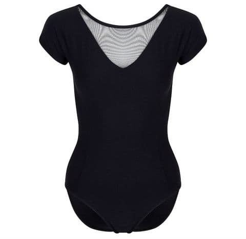 Sara Cap Sleeve Leotard with Mesh