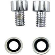 Chrome Front Fork Drain Screws for Harley Davidson Dyna & FXR Motorcycles (1995-2005)