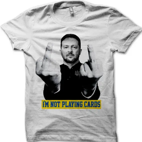 .'ZELENSKY TRUMP Vance Meeting Meme Playing Cards Support UKRAINE T-Shirt