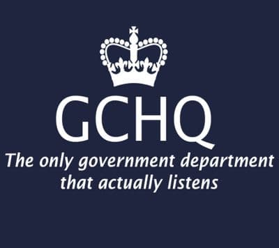 .GCHQ, The only government department that actually listens Joke t-shirt