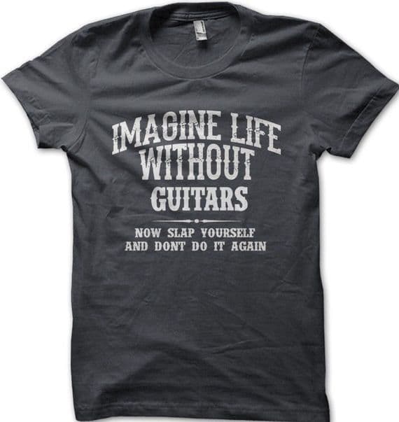 1955 Les Paul guitar inspired print drawing gibson charcoal grey t-shirt FN9297
