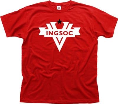 1984  GEORGE ORWELL INGSOC red cotton t-shirt 01513