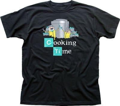 Adventure Cooking Time Finn Jake Breaking Bad Walter black cotton t-shirt 9847