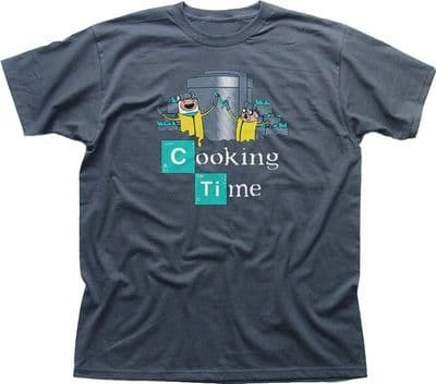 Adventure Cooking Time Finn Jake Breaking Bad Walter grey cotton t-shirt FN09847