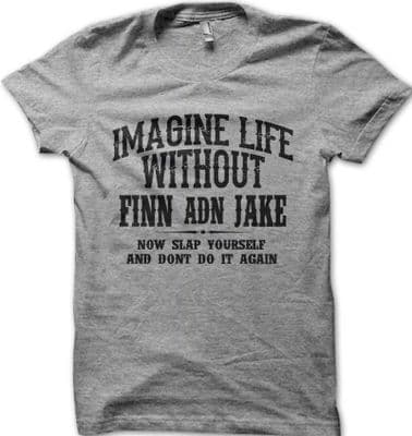 Adventure Time FINN and JAKE inspired heather cotton printed t-shirt 9938