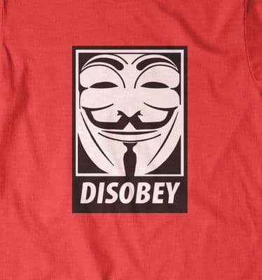 Anonymous 'Disobey' t-shirt in all colours and sizes