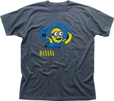 Banana Nirvana Funny Black printed cotton t-shirt 9675
