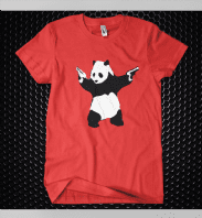 Banksy Panda with guns  t shirt all colours all sizes
