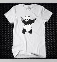 Banksy Panda with guns  t shirt all colours all sizes