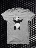 Banksy Panda with guns  t shirt all colours all sizes