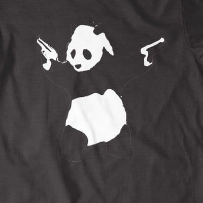 Banksy Panda with guns  t shirt all colours all sizes